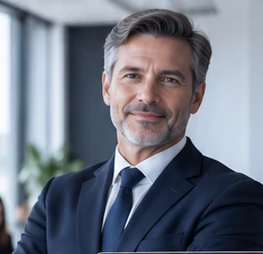 Retrato ilustrativo de un profesional de un bufete